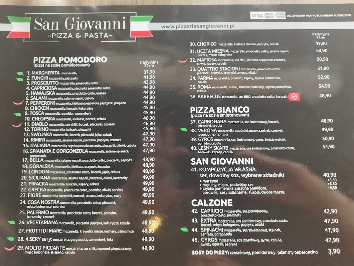 Menu Pizzeria San Giovanni - Pizza Na Telefon Drukarska Wrocław-3
